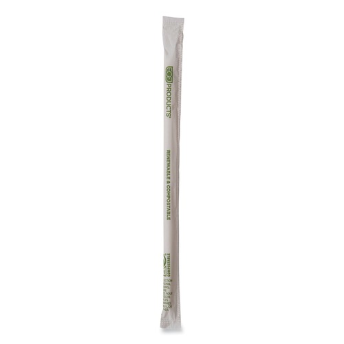 Straws/Stems/Sticks | Eco-Products EP-STPHA1025 10.25 in. Renewable and Compostable PHA Straws - Natural White (1,250/Carton) image number 0