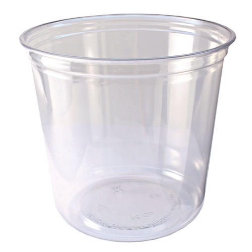 Food Containers & Lids | Fabri-Kal 000000000009501036 24 oz 4.6 in. Diameter x 3.6 in. Height Plastic Recycleware Round Deli Container - Clear (500/Carton) image number 0
