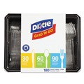 Cutlery Kits | Dixie CH0369DX7 Tray with Plastic Forks/Knives/Spoons Combo Pack - Clear (180/Pack) image number 2