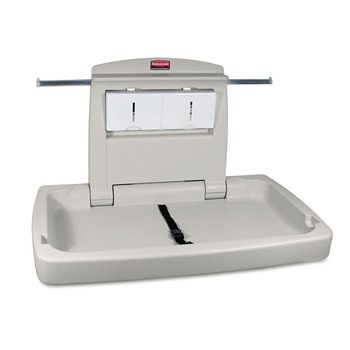 BABY CHANGING STATIONS | Rubbermaid Commercial FG781888LPLAT 33.5 in. x 21.5 in. Sturdy Station 2 Baby Changing Table - Platinum