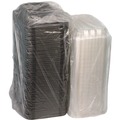 Food Containers & Lids | Pactiv Corp. YCNC300800NH 13.3 in. x 8.4 in. x 4 in. ClearView MealMaster Chicken Barn - Black/Clear (105/Carton) image number 3