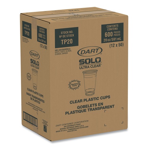 Cups | Dart TP20 20 oz. PET Ultra Clear Cups (600/Carton) image number 0