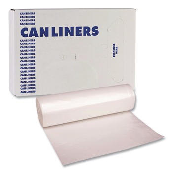 Boardwalk Z8048MNKR01 40 in. x 48 in. 45 gal. 12 mic High-Density Can Liners - Natural (250/Carton)