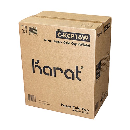 Cups | Karat C-KCP16W 16 oz. Double Poly Paper Cold Cups - White (1000/Carton) image number 0
