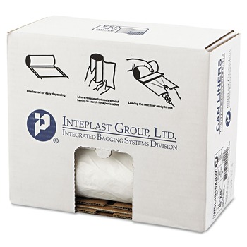 LOW DENSITY TRASH BAGS | Inteplast Group WSL4046XHW-2 0.7 mil 45 Gallon 40 in. x 46 in. Low-Density Commercial Can Liners - White (100/Carton)