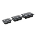 Food Containers & Lids | GEN FCPP-BC-16RECT 7.48 in. x 5.03 in. x 2.04 in. 16 oz. Plastic Microwavable Food Container with Lid - Rectangular Black/Clear (150/Carton) image number 4