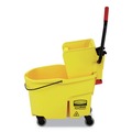 Buckets & Wringers | Rubbermaid Commercial FG618688YEL 44 qt. WaveBrake 2.0 Side-Press Plastic Bucket/Wringer Combos - Yellow image number 1
