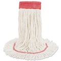 Mop Heads | Boardwalk BWK503WHEA 5 in. Super Loop Cotton/Synthetic Fiber Wet Mop Head - Large, White image number 1