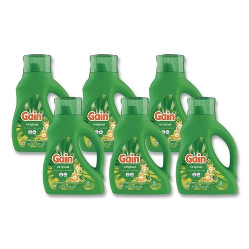 Laundry Detergents | Gain 55861 46 oz. Bottle Liquid Laundry Detergent - Gain Original Scent (6/Carton) image number 0