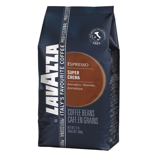 Coffee - Caffeinated | Lavazza 4202 2.2 lb Super Crema Vacuum-Packed Whole Bean Coffee Bag - Espresso image number 0