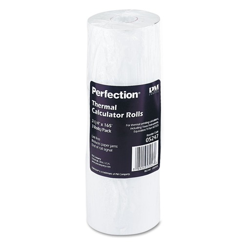 Perforated Roll & Hand Towels | PM Company 5247 2.25 in. x 165 ft. Direct Thermal Printing Thermal Paper Rolls - White (3/Pack) image number 0