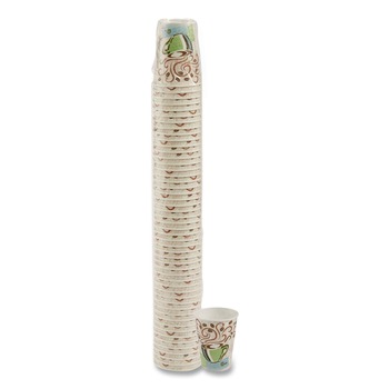 Dixie 5338CD PerfecTouch 8 oz.Paper Hot Cups - Coffee Haze Design (50/Pack)