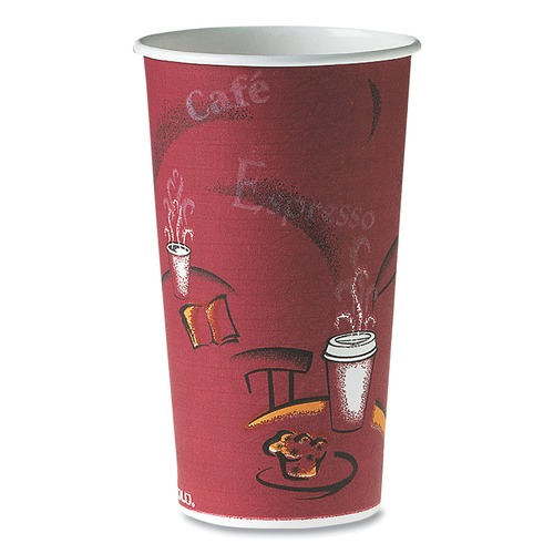 Cups | SOLO 420SI-0041 20 oz. Bistro Design Single-Sided Poly Paper Hot Cups (600/Carton) image number 0