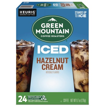 Green Mountain Coffee 5000359624 Brew Over Ice Coffee K-Cups - Hazelnut Cream (24/Box)