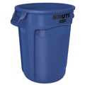 Indoor Waste Receptacles | Rubbermaid Commercial FG263200BLUE 32 Gallon Plastic Vented Round Brute Container - Blue image number 0