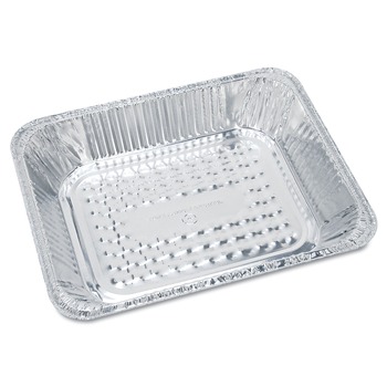 Handi-Foil 205930 4.56 in. x 5.56 in. x 1.63 in. 1 lbs. cap. Aluminum Oblong Container - Silver (1000/Carton)