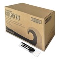 Cutlery Kits | Boardwalk BWK3KITBLPS 3-Piece Polystyrene Fork/Knife/Teaspoon Cutlery Kit - Black (250/Carton) image number 0