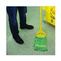 Mop Heads | Boardwalk BWK501GN 5 in. Headband Super Loop Cotton/Synthetic Fiber Wet Mop Head - Small, Green (12/Carton) image number 3
