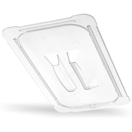 Food Storage Containers & Lids | Carlisle 10230U07 10.38 in. x 12.75 in. x 0.88 in. StorPlus Polycarbonate Handled Universal Plastic Lid - Clear image number 0