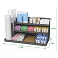 Condiment Organizers | Mind Reader COMORG2-BLK 24 in. x 11.8 in. x 12.5 in. 14-Compartment Extra Large Coffee Condiment and Accessory Organizer - Black image number 1