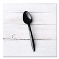 Disposable Spoons | Boardwalk BWKSPOONBLPP Mediumweight Polypropylene Plastic Spoon Cutlery - Black (1000/Carton) image number 2