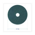 Floor Pads-Stripping | Boardwalk BWK4018GRE 18 in. Diameter Heavy-Duty Scrubbing Floor Pads - Green (5/Carton) image number 4