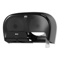 Toilet Tissue Dispensers | Tork 565528 16.62 in. x 5.25 in. x 9.93 in. High Capacity Bath Tissue Roll Dispenser for OptiCore - Black (1/Carton) image number 6