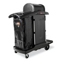 Perforated Roll & Hand Towels | Rubbermaid Commercial 1861427 Executive High Security 23.1 in. x 39.6 in. x 27.5 in. Janitorial Cleaning Cart - Black image number 1