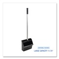 Dust Pans | Boardwalk 528101 34 in. Plastic/Aluminum Handle 11-3/4 in. Wide Lobby Dust Pan - Black/Silver image number 1