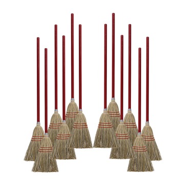 Boardwalk BWKBR10016 36 in. Overall Length Corn/Synthetic Fiber Bristles Corn/Fiber Brooms - Gray/Natural (12/Carton)