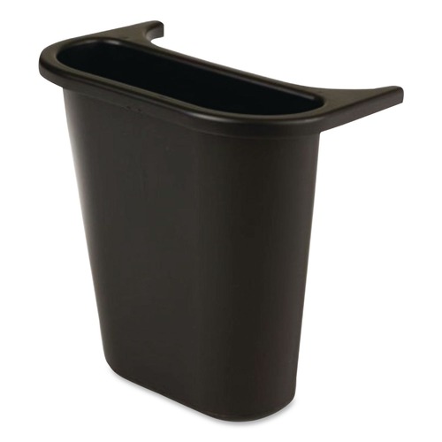 Indoor Waste Receptacles | Rubbermaid Commercial FG295073BLA Rectangular Saddle Basket Recycling Bin - Black image number 0