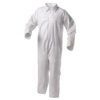 COVERALLS | Ansell 38921 A35 Liquid and Particle Protection Coveralls with Zipper Front - Triple Extra Large, White (25/Carton)