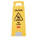 Signs | Rubbermaid Commercial FG611277YEL 11 in. x 12 in. x 25 in. Caution Wet Floor Sign - Bright Yellow image number 2