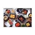 Food Storage Containers & Lids | Pactiv Corp. 0CN80948CSTC EarthChoice MealMaster 48 oz. 10.13 in. Diameter x 2.13 in. Height 1 Compartment Plastic Container with Lid - Black/Clear image number 5