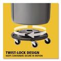 Dollies | Rubbermaid Commercial FG264000BLA 18 in. x 6.63 in. 250 lbs. Capacity Brute Round Twist On/Off Dolly - Black image number 4