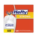 Drawstring & Kitchen Bags | Hefty E84562 Strong 13 Gallon 0.9 mil 24 in. x 27.75 in. Tall Kitchen Drawstring Bags - White (120/Box) image number 3