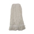 Mop Heads | Boardwalk BWK424RCT 24 oz. Rayon Pro Loop Web/Tailband Wet Mop Head - White (12/Carton) image number 2