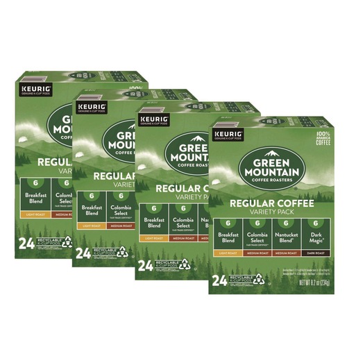 Coffee - Caffeinated | Green Mountain Coffee 5000374159 Regular Coffee K-Cups Variety Pack - Assorted Flavors (96/Carton) image number 0