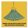 Mop Heads | Rubbermaid Commercial FGD25306GR00 Super Stitch Blend Cotton/Synthetic Mop Head - Large, Green (6/Carton) image number 3