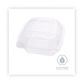 Food Containers & Lids | Eco-Products EP-LC6 6 in. x 6 in. x 3 in. Renewable and Compostable Plastic Clamshell Hinged Food Containers - Clear (240/Carton) image number 4