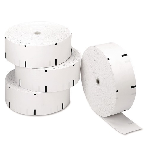 Perforated Roll & Hand Towels | PM Company 6507 3.13 in. x 1,960 ft. 0.69 in. Core Direct Thermal Printing Thermal Paper Rolls - White (4/Carton) image number 0