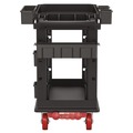 Carts | Suncast Commercial PUCHD1937 19.5 in. x 41.78 in. x 34.81 in. 500 lbs. Capacity 2 Shelves 6 Bins Plastic Heavy Duty Plus Utility Cart - Black image number 2