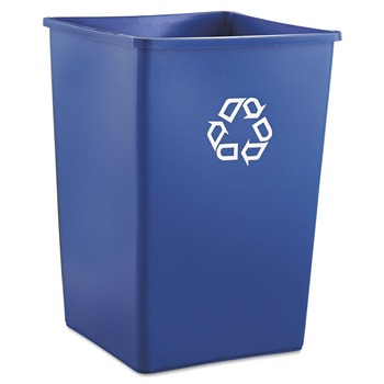 Rubbermaid Commercial FG395873BLUE 35 gal. Plastic Square Recycling Container - Blue