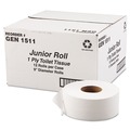 Toilet Tissues | GEN G1511 3.3 in. x 1200 ft. 1-Ply JRT Septic Safe Jumbo Bath Tissue - White (12/Carton) image number 1
