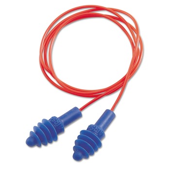 EAR PLUGS | Uvex DPAS-30R AirSoft Multiple-Use Earplugs - Red Polycord, Blue (100/Box)