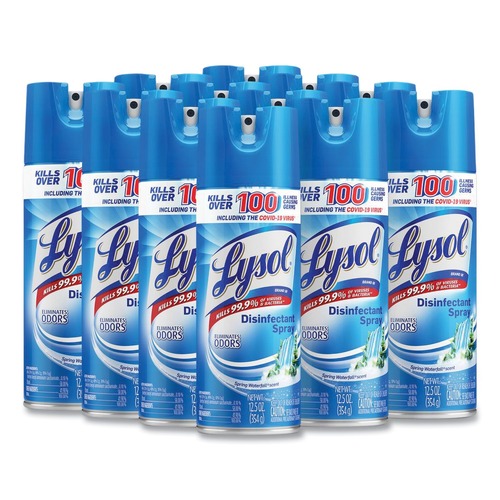 Disinfecting & Cleaning Solutions | LYSOL Brand 19200-02845 12.5 oz. Aerosol Spring Waterfall Liquid Disinfectant Spray (12/Carton) image number 0