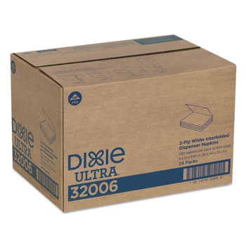 DISPENSER NAPKINS | Georgia-Pacific 32006 6-1/2 in. x 9-7/8 in. 2-Ply Interfold Napkin Refills - White (6000/Carton)