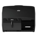 Toilet Tissue Dispensers | Tork 565728 11.06 in. x 7.18 in. x 8.81 in. Twin Bath Tissue Roll Dispenser for OptiCore - Black (1/Carton) image number 0