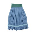 Mop Heads | Boardwalk BWKMWTMB Microfiber Looped-End Wet Mop Head - Medium, Blue image number 0