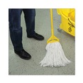 Mop Heads | Boardwalk BWK224RCT 24 oz. Rayon Premium Cut-End Wet Mop Heads - White (12/Carton) image number 3